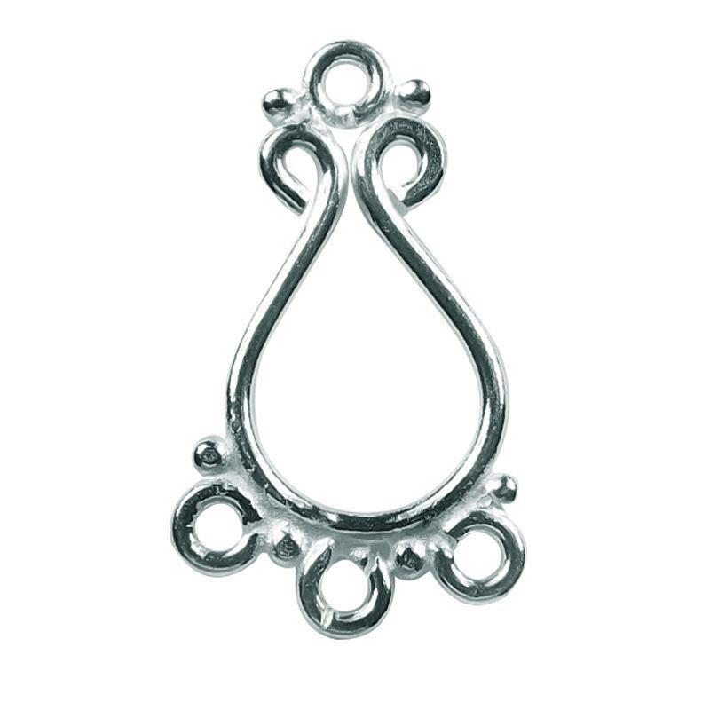 Silver Overlay Chandelier Earring Finding 22X18MM